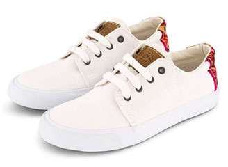 Sneaker Canvas Schuhe Weiß mit Farben