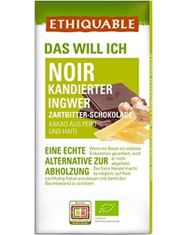 Noir-Schokolade Kandierter Ingwer - ETHIQUABLE