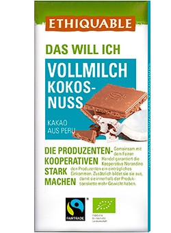 Vollmilch-Schokolade Kokosnuss - ETHIQUABLE